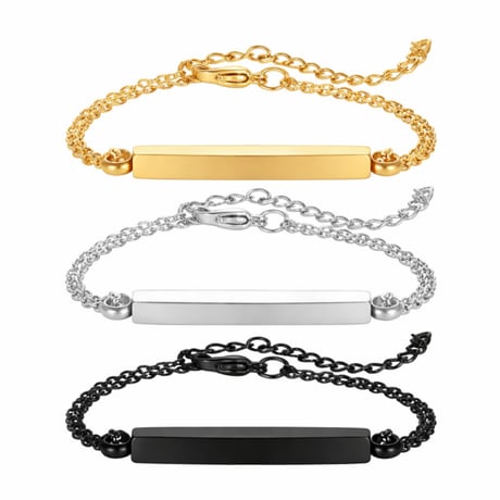 Pillar bar cremation bracelets for pet ashes in gold, silver and black